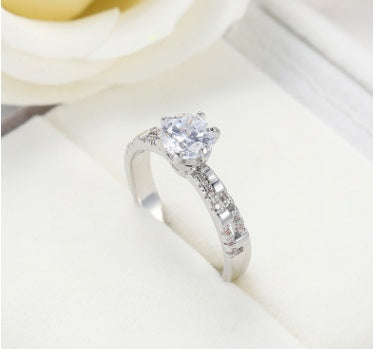 White gold zircon jewelry ring