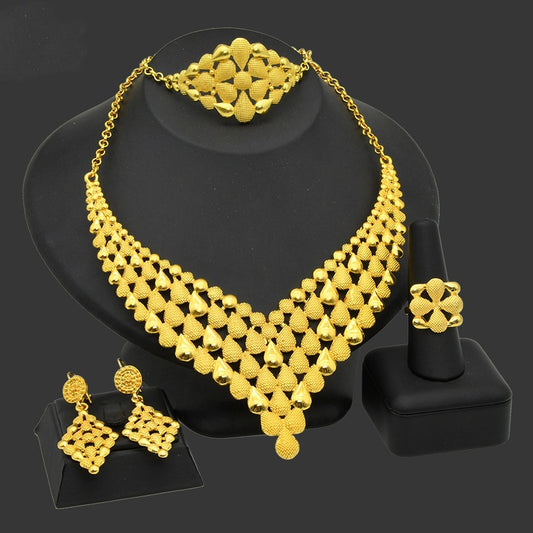 Nigeria Dubai 24k Gold Jewelry Suit